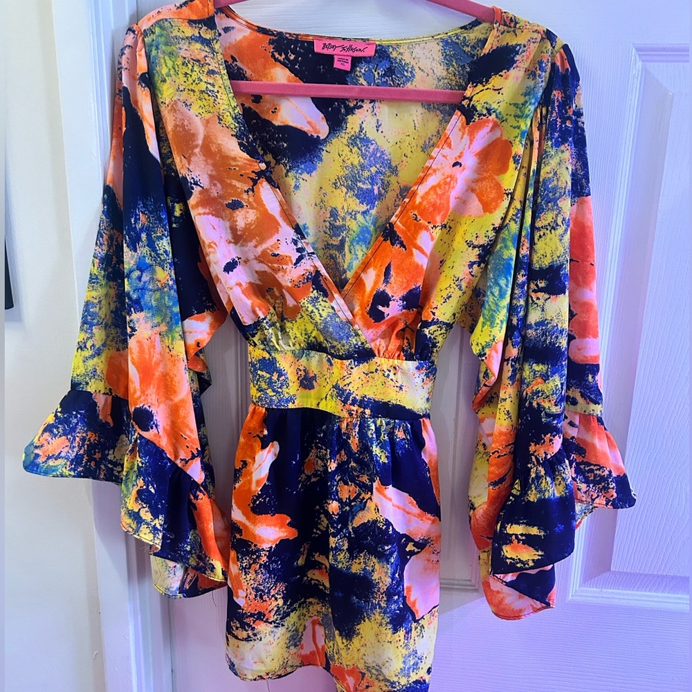 Betsey Johnson Bell Sleeve Blouse